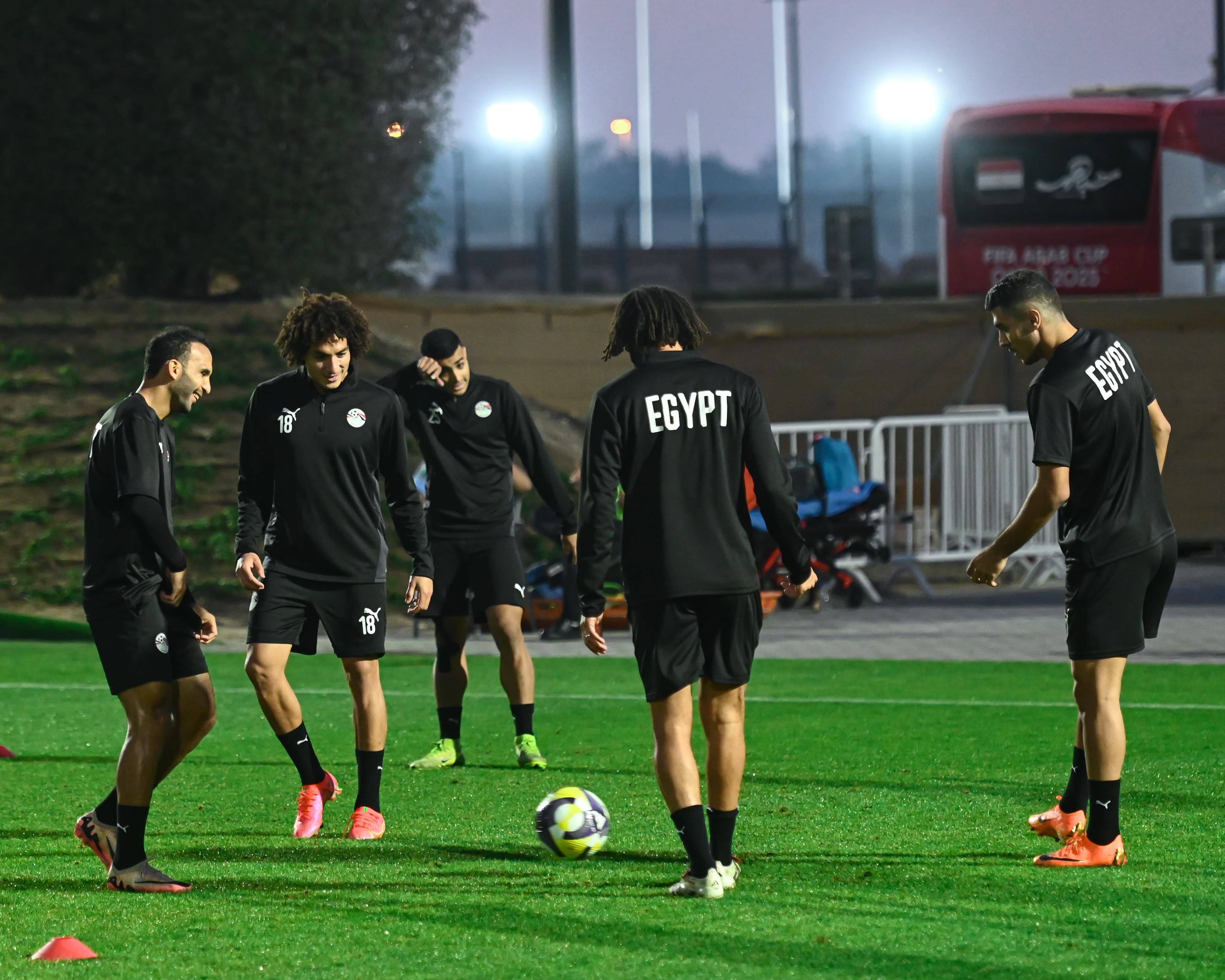 تدريبات منتخب مصر المشارك في كأس العرب استعدادا لمواجهة الأردن