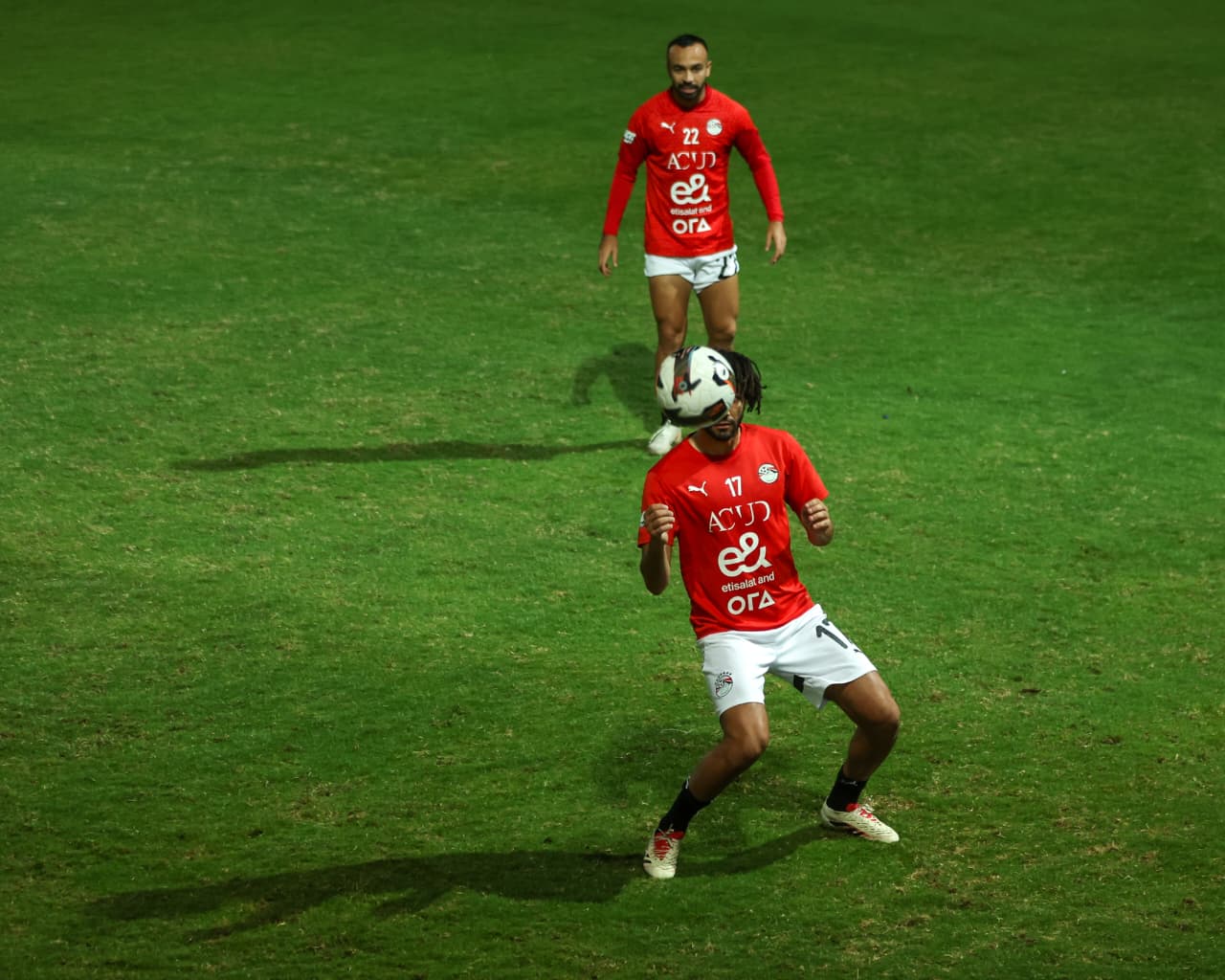 تدريب منتخب مصر المشارك في كأس العرب استعدادًا لمواجهتي الجزائر