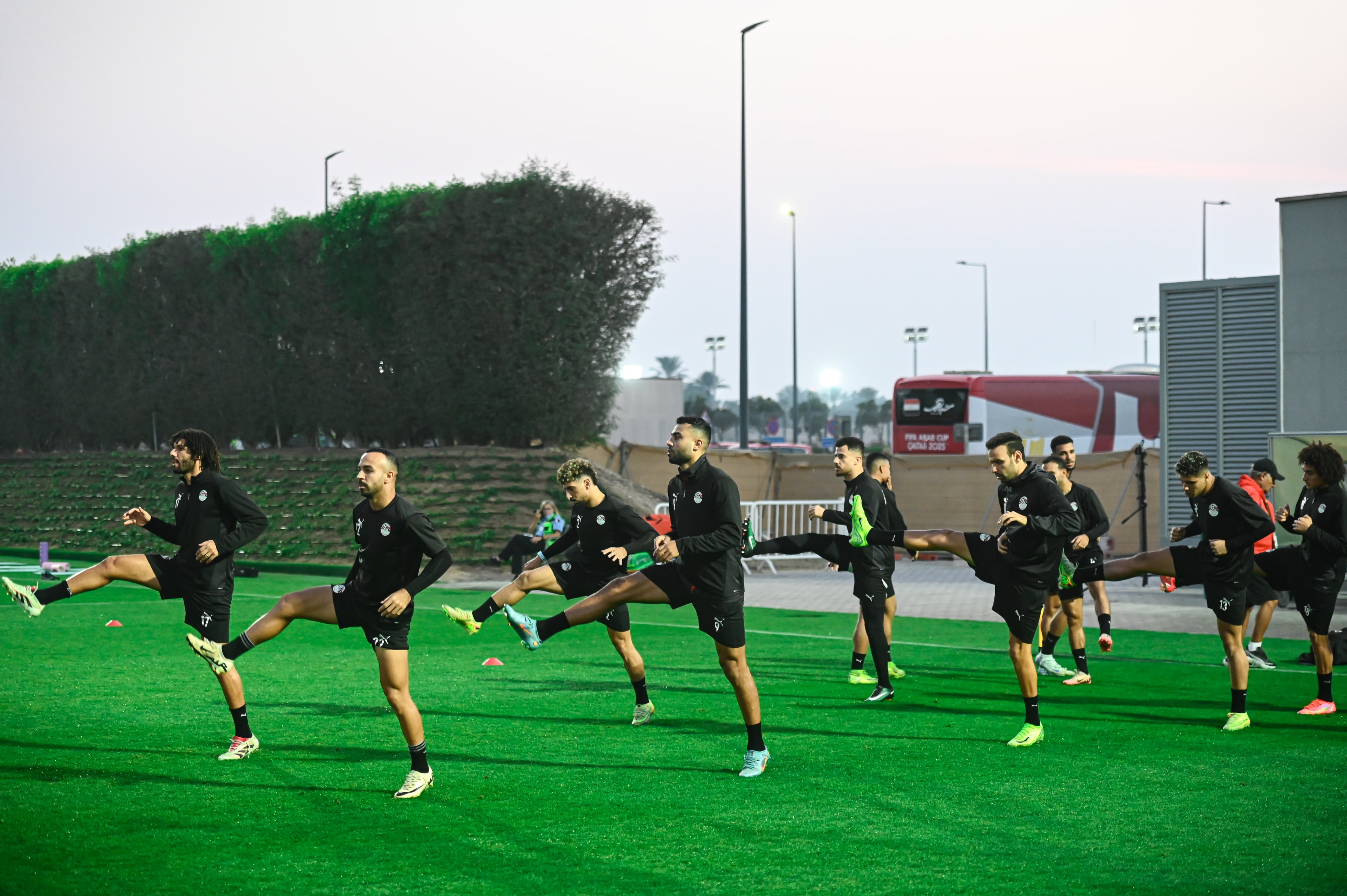 تدريبات منتخب مصر المشارك في كأس العرب استعدادا لمواجهة الأردن