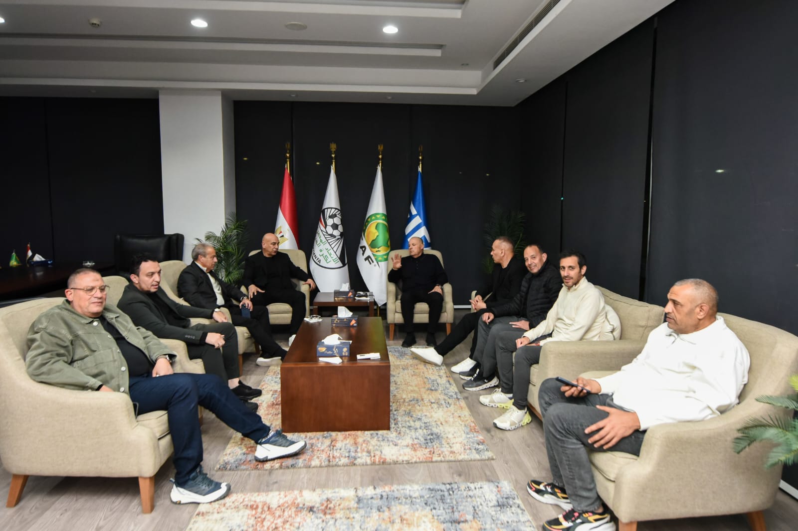 اجتماع حسام حسن وابراهيم حسن ومجلس الإدراة