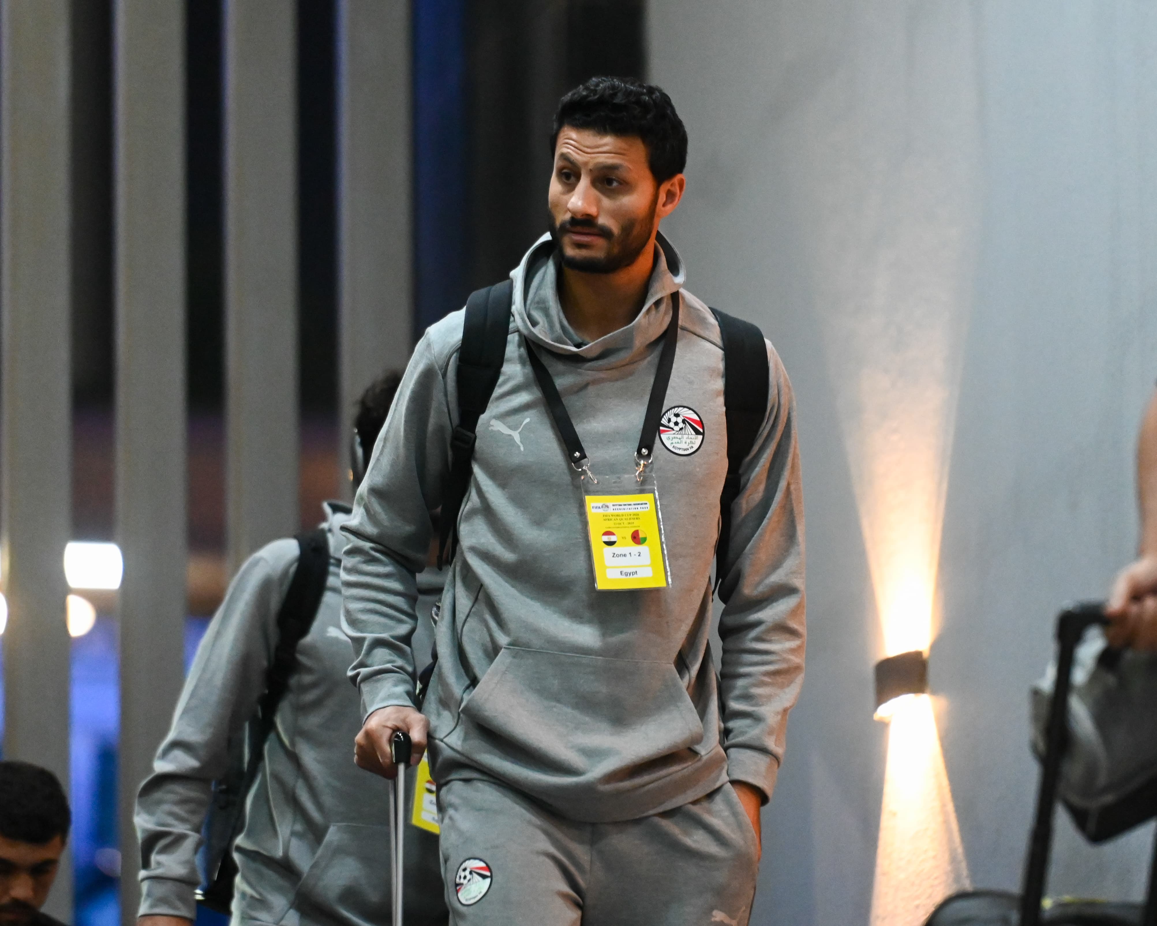 وصول لاعبي منتخب مصر لملعب القاهرة قبل مواجهة غينيا بيساو