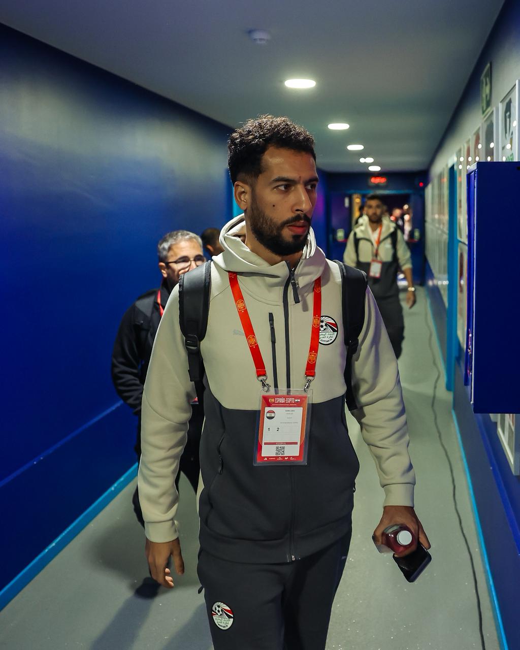 وصول منتخب مصر لملعب إسبانيول قبل مواجهة إسبانيا