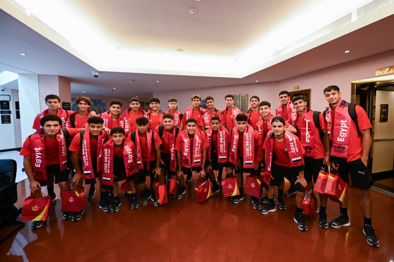 بعثة منتخب مصر تحت 17 سنة تصل لفندق إقامتها قبل المونديال