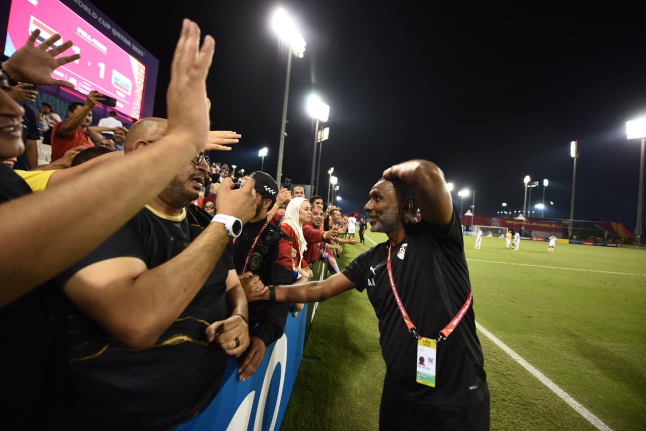 فرحة المنتخب الوطني تحت 17 سنة بعد التعادل مع فنزويلا بعشرة لاعبين