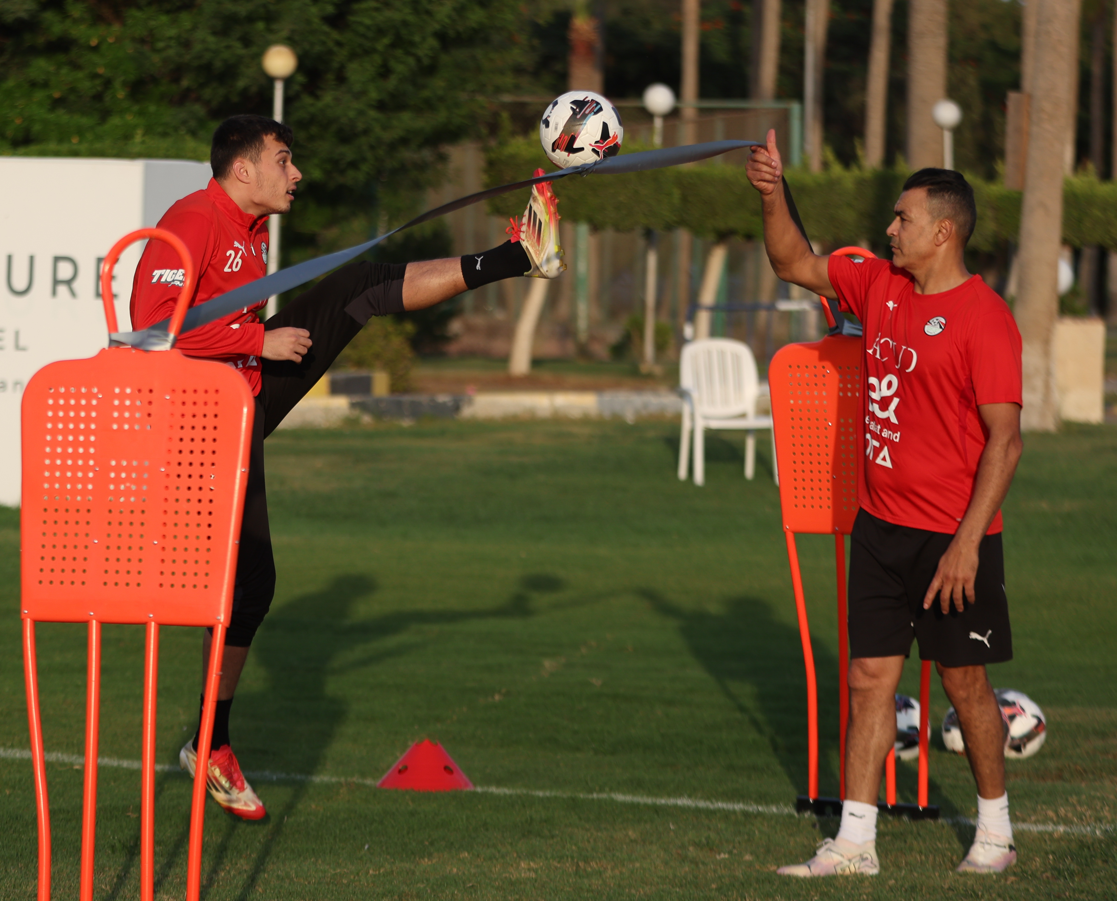 استعدادات منتخب مصر المشارك في كأس العرب لمباراة تونس الودية